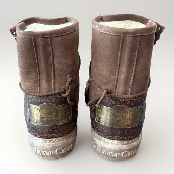 Karma Of Charme Malita Moccasin Boot Size 38 Brown Suede Leather - Picture 3 of 10